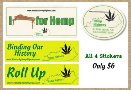 Hemp Highway Sticker Set - 4 Stickers/1 each